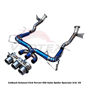 ระบบท่อไอเสียแบบวาล์ว Vortex Blue Burnt Titanium สำหรับ Ferrari 458 Italia Spider Speciale 4.5L V8 ชุดแต่งแบบติดตั้งได้โดยตรง - Product Image 3