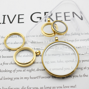 Mặt Dây Chuyền Mề Đay Sống Bằng Thủy Tinh Nổi Màu Vàng Hỗn Hợp Mặt Dây Chuyền Quyến Rũ Mặt Dây Chuyền Thủy Tinh Bằng Thép Không Gỉ Mặt Dây Chuyền Trang Sức Tự Làm Quà Tặng Cho Nữ - Product Image 4