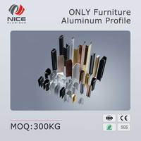 Profil de meuble en alliage d'aluminium 6063 anodisé sur mesure, profil décoratif OEM pour armoire, certifié ISO 9001 norme européenne 1%