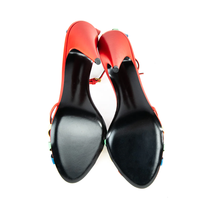 Nouvelles chaussures d'été et d'automne tendance en cuir véritable respirant à talon épais et bride cheville pour femme, style pieds nus, collection 2025
