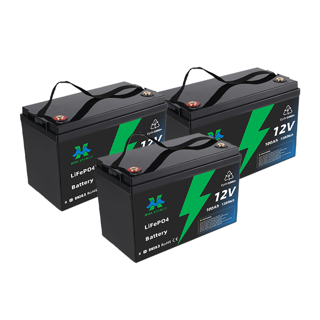 Rechargeable Lithium Ion 12V 100Ah 1280Wh Deep Cycle LiFePO4 Battery Pack BMS Bluetooth CE FCC ROHS Certified 8000 Cycles RV