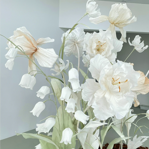 H-167 Ensemble floral géant autoportant en papier crépon, motif floral personnalisé, pour décoration de mariage et vitrine de magasin - Product Image 3