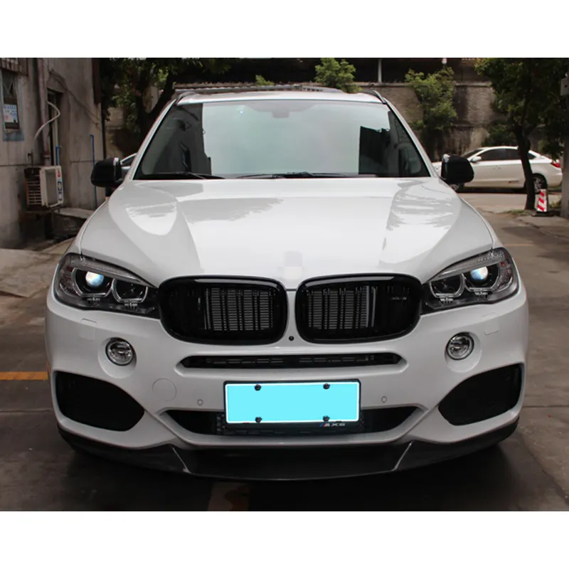 Per BMW X5 X6 F15 F16 2015 + Racing Grill nero lucido Double Slat Line Car Bumper Mesh Grill per BMW X5 X6 F15 F16 griglia anteriore