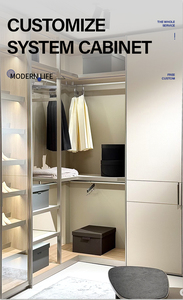 Armoire en bois sur mesure avec portes en placage, <span class=keywords><strong>dressing</strong></span> moderne <span class=keywords><strong>de</strong></span> <span class=keywords><strong>luxe</strong></span>, îlot <span class=keywords><strong>de</strong></span> rangement pour chambre, atelier, salon - Product Image 4