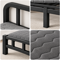 Lit simple pliable, design simple, cadre en acier, plusieurs tailles disponibles, pour la maison, le dortoir, la location, usage adulte