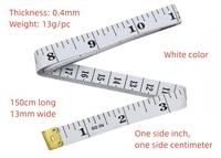 3pcs 300cm/120 Inch Ruban à mesurer souple à double échelle 300cm/120 Inch Règle flexible en tissu pour tailleur Accessoire de couture