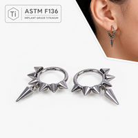 Anneau de piercing pour l'oreille en titane ASTM F136, style punk, pour cartilage, hélix, conque, bijou de piercing, cadeau de fiançailles ou de mariage, unisexe, doré