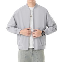Blouson Bomber Homme Personnalisé OEM, Col Montant, Fermeture Éclair, Coupe-Vent Léger, Veste Décontractée Ample pour Homme