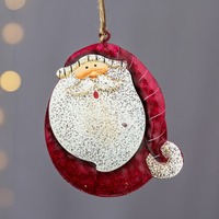 2024 pendentif de noël pendentif en fer créatif américain rétro vieille décoration père noël bonhomme de neige pendentif décoration d'arbre de noël