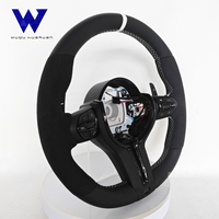 Volant en cuir ergonomique avec logo blanc, compatible avec BMW F01 F20 F30 F15 F16 F21 F22 F32 F25 M3 M5