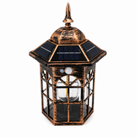 Lanterne solaire à détecteur de mouvement, style vintage, pour cour, véranda, lampe murale étanche, décoration extérieure pour patio, portail, villa
