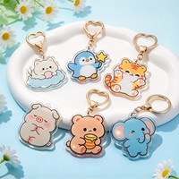 Porte-clés en acrylique transparent personnalisé avec impression double face, idéal pour photos d'anime, fabriqué sur mesure
