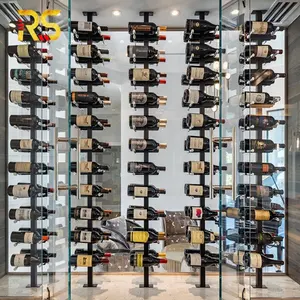 Foshan Commercial Wine Storage Rack Luxury Floor To Ceiling Wine Rack Decorative Wine Bar Cabinet Display For Living Room