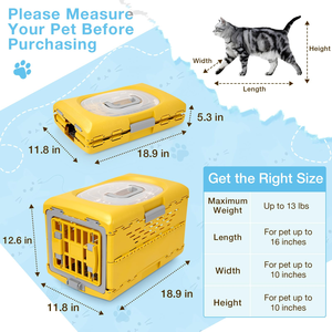 Small Large Dog Plastic <b>Foldable</b> Pet Carrier Portable Pet Cage Travel <b>Crates</b> Kennel - Product Image 5