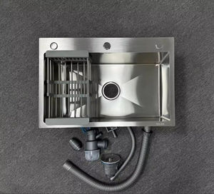 Évier de cuisine multifonction à cascade intelligent fait main OEM Robinet rectangulaire en acier inoxydable 304 à cuvette unique Farmhouse - Product Image 4