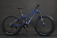 Vélos tout-terrain à suspension intégrale avec freins à disque, cadre Softail, pneus larges 4.0 de 26 pouces, 7/21/24/27/30 vitesses, vente en gros d'usine