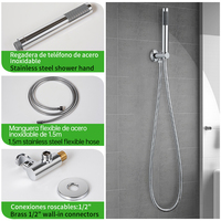 Set Shower Tersembunyi SOLVEX Modern Mewah Berlapis Krom Kuningan dengan Kepala Shower Hujan Pijat Stainless Steel 8 inci dan Mixer Genggam untuk Hotel