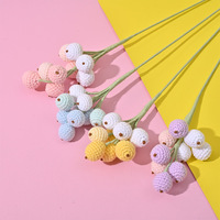 Branche de fruits artificiels en crochet faite à la main, motif baies, garniture florale, décoration d'intérieur, ornement fini