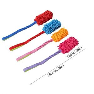 Jouet à mâcher pour chiot avec poignée, jouet interactif amusant en peluche coloré pour chien, jouet à tirer pour nettoyer les dents avec poignée extensible - Product Image 2
