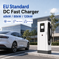 Chargeur rapide DC CCS2 60kW 80kW 120kW pour véhicules électriques, simple ou double connecteur, OCPP 1.6, IP54, à poser au sol, pour projets de parcs de stationnement et de dépot de flotte