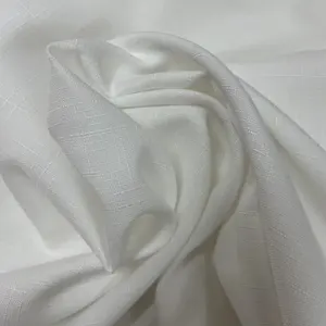 Werkseitig Polyester Leinen ähnliche weiße Farbe für bedruckte Polster Dobby Fabric