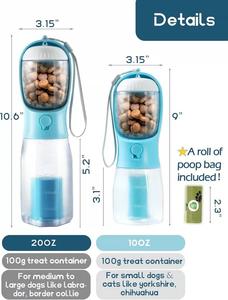 Açık sızdırmaz köpek su şişesi 3 1 tasarım kase ile seyahat ve yürüyüş için yiyecek kutusu atık torbası tutucu Pet şişe - Product Image 6