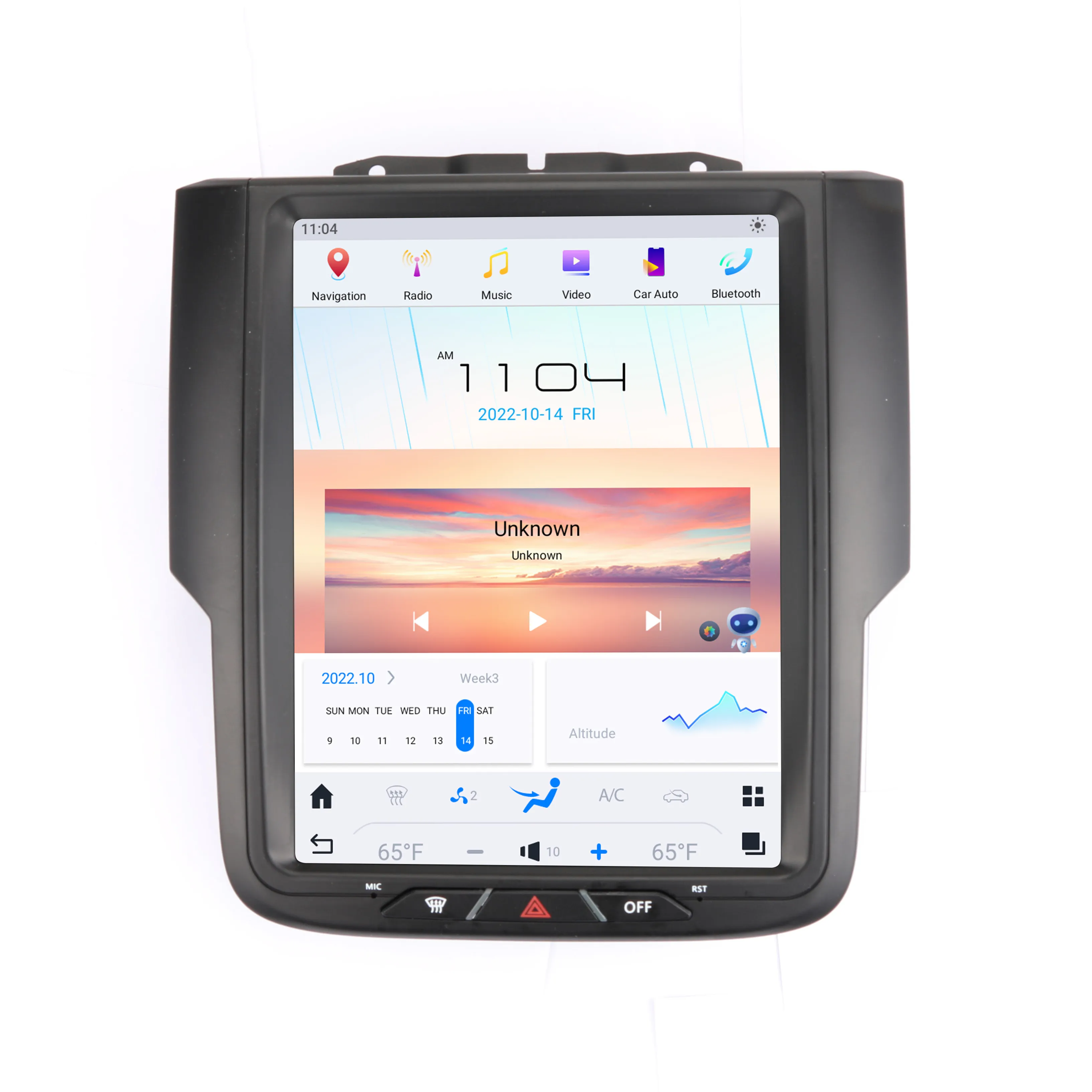 Layar vertikal navigasi GPS mobil 10.5 inci, layar vertikal Android 11 sistem navigasi GPS untuk Dodge Ram ram1500 2013-2018, penerima Stereo mobil DVD Multimedia