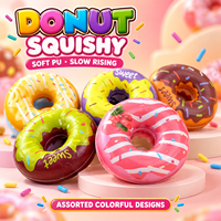 Jouet Squishy en PU en forme de donut, couleurs assorties, à remontée lente, doux, en forme de nourriture, anti-stress, pour la vente en gros et l'exposition