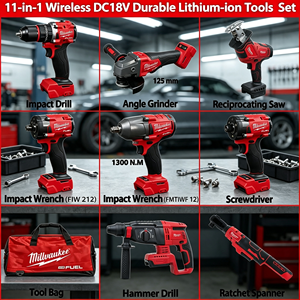 Best Seller <strong>Milwaukee</strong> 18V M-18 12-Piece Industrial Tool Kit Brushless Cordless Red Fuel Screwdriver 11-In-1Combo Power Tools <strong>Set</strong> - Product Image 4