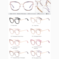 Partagas vente en gros de lunettes Oeil de chat TR90 à monture métallique anti lumière bleue lunettes optiques à monture pour femmes
