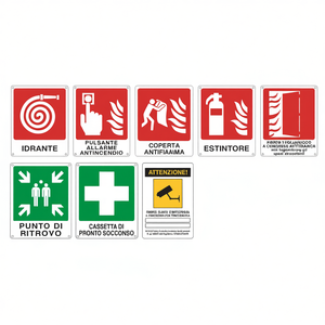 Juego de Señales de Incendio y Seguridad TTAKE para Uso en Emergencias con Iconos y Texto Claros en Italiano - Product Image 2