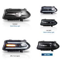 Système d'éclairage automatique sans fil, phare à lentille de fumée LED, pour Dodge Charger 2015 +