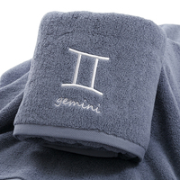 Serviette de bain rectangulaire unie personnalisée avec nom brodé Deitert, texte personnalisé, 100% coton, 300-499 GSM, 180x100cm, anthracite