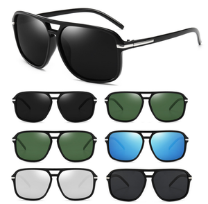 ブルーレンズパイロットサングラス男性用金属フレーム駆動シェード眼鏡 - Product Image 2