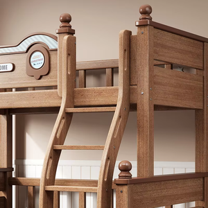 Moderno e durevole uso domestico in legno massello a due piani <span class=keywords><strong>letto</strong></span> a castello per bambini alto-basso genitore-bambino <span class=keywords><strong>letto</strong></span> - Product Image 3
