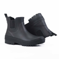 Bottes de pluie YL3632 en caoutchouc naturel avec doublure en fausse fourrure, semelle épaisse imperméable, bottines courtes en caoutchouc pour le jardin et la marche.