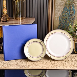 Vajilla de estilo italiano al por mayor, juego de platos llanos 8+10, vajilla de alta gama para hoteles, restaurantes y hogares, ideal para regalo. - Product Image 2