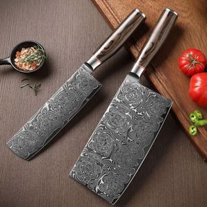 Unique <b>Handle</b> Professional 8 Inch Wood <b>Handle</b> Ambidextrous Chef <b>Knife</b> for Home Kitchen 67layers Damascus Steel - Product Image 2