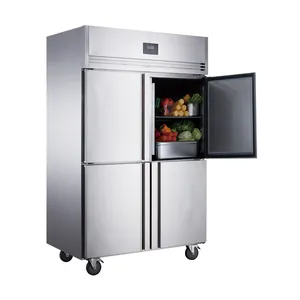 Equipo de refrigeración comercial, refrigerador vertical de 4 puertas, GN
