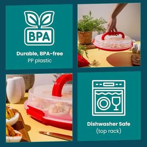 Porta uova alla diavola con coperchio e maniglie-feste di classe vassoio per uova alla diavola-contenitore portatile per 22 diavoli - Product Image 2