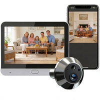 ICam365 Cámara de Seguridad para Puerta con Mirilla WiFi de 3MP para Exteriores, Audio, Detección de Movimiento, Visión Nocturna, Video HD, Pantalla LCD TFT de 4.3 Pulgadas