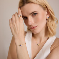 Collier pendentif en acier inoxydable avec double pierre CZ, pierres rondes bleues et ovales transparentes, bijoux minimalistes dorés pour femmes
