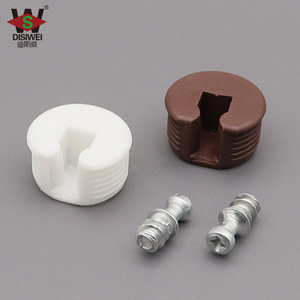 Connecteur en plastique 2-en-1 Disiwei pour support de panneau, quincaillerie de meuble, blanc et marron - Product Image 3
