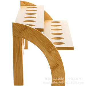 Soporte de bambú en forma de cono para helados, soporte de 12 orificios para sushi y palomitas de maíz, expositor de 2 niveles en forma de cono para gofres - Product Image 3