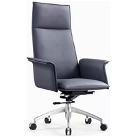 Chaise de bureau exécutive en cuir réglable, simple, moderne, confortable et élégante, avec dossier haut, pour salles de réunion