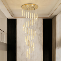 Lustre long pour escalier JACKSUN, moderne, simple, atmosphérique, créatif, villa, lustre rotatif, lumière nordique, luxe