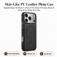 Étui de téléphone magnétique effet cuir PU N52 avec recharge sans fil, coque noire mate en TPU et cadre PC pour la vente en gros