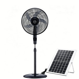 Ventilateur solaire 16 pouces 25W avec batterie lithium 10000mAh, panneau solaire mono 12W, commande manuelle à 3 vitesses, ventilateur sur pied d'urgence avec USB - Product Image 4