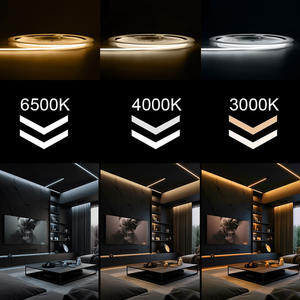 Cob Strip LED 384 LED/<span class=keywords><strong>m</strong></span> monokrom 12v 24v tubuh tembaga fleksibel IP20 3000K 4500K 6500K lampu seragam untuk pencahayaan tangga - Product Image 3