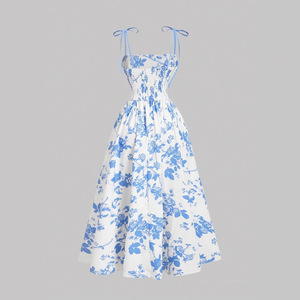 Abito da <span class=keywords><strong>donna</strong></span> vintage senza colletto con stampa floreale, scollo all'americana, vita alta, linea ad A, per feste estive, homecoming e <span class=keywords><strong>laurea</strong></span> - Product Image 4
